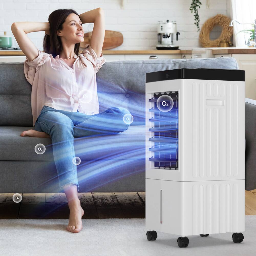 Alt View 4. Topteng - 3-in-1 Portable Evaporative Air Cooler - Remote Control, 60° Oscillation, 2.64Gal, 65W, 3 Modes, for Home/Office​.