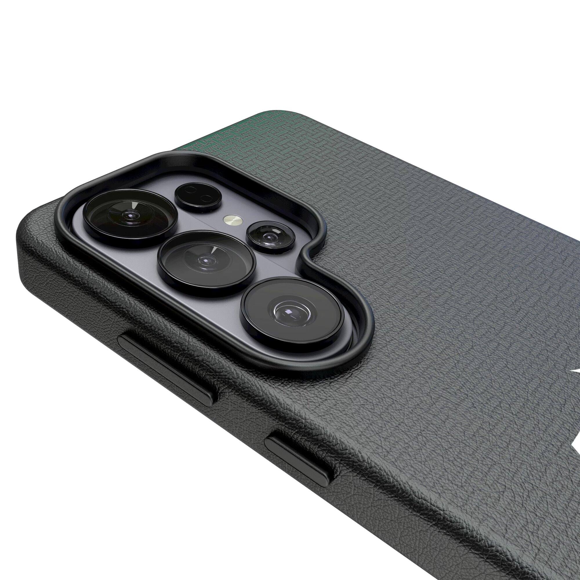 Alt View 2. Keyscaper - Linen Galaxy Magnetic Bump Case - S25 - Black.