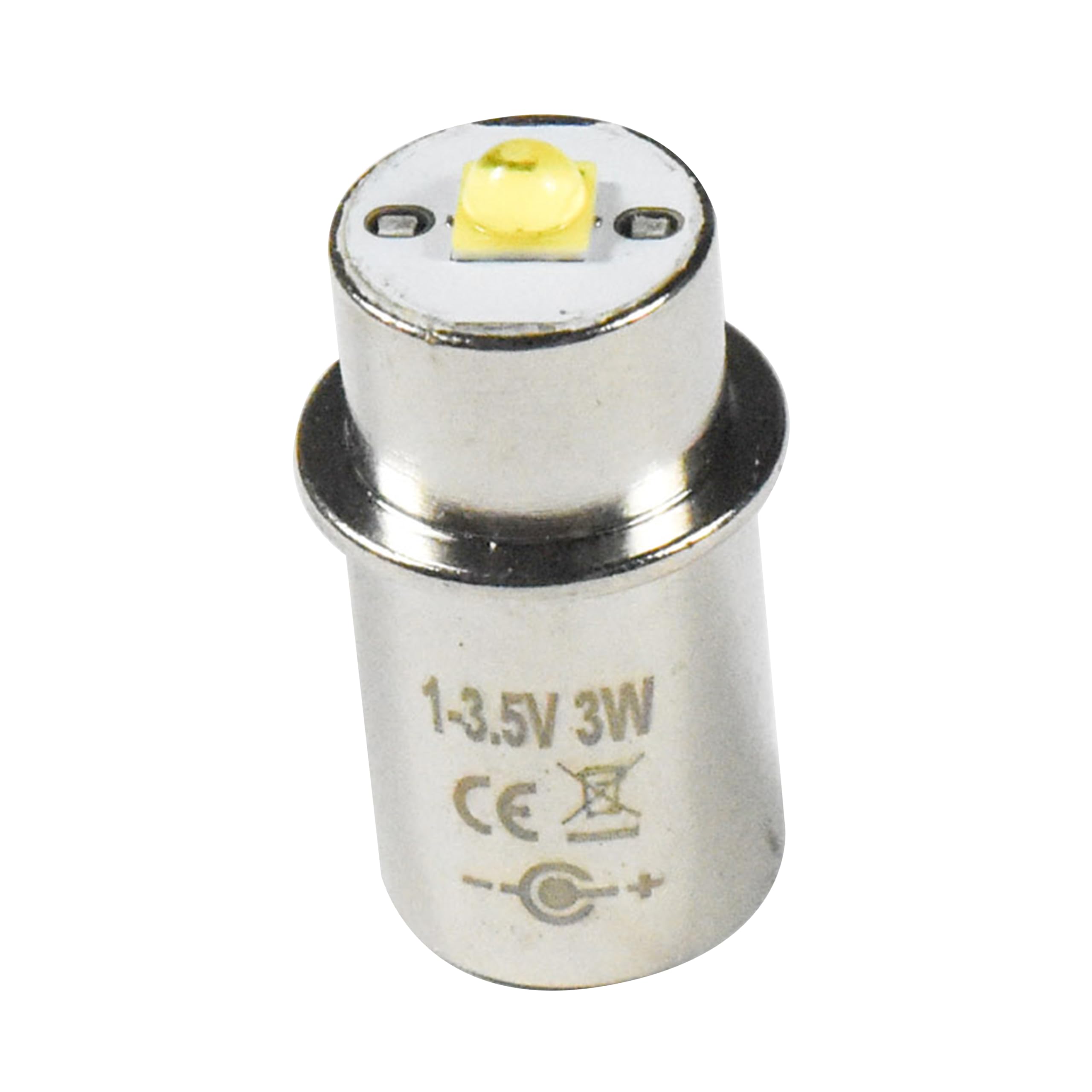 Alt View 4. HQRP - 3 W LED Flashlight Conversion Bulb for Maglite 2D 3D 2C 3C - 220-260 lm Cool White 6000 K.