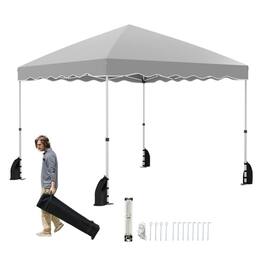 Boyel Living - Foldable Pop Up Canopy Tent 120-in W x 120-in D x 84-in H - Gray