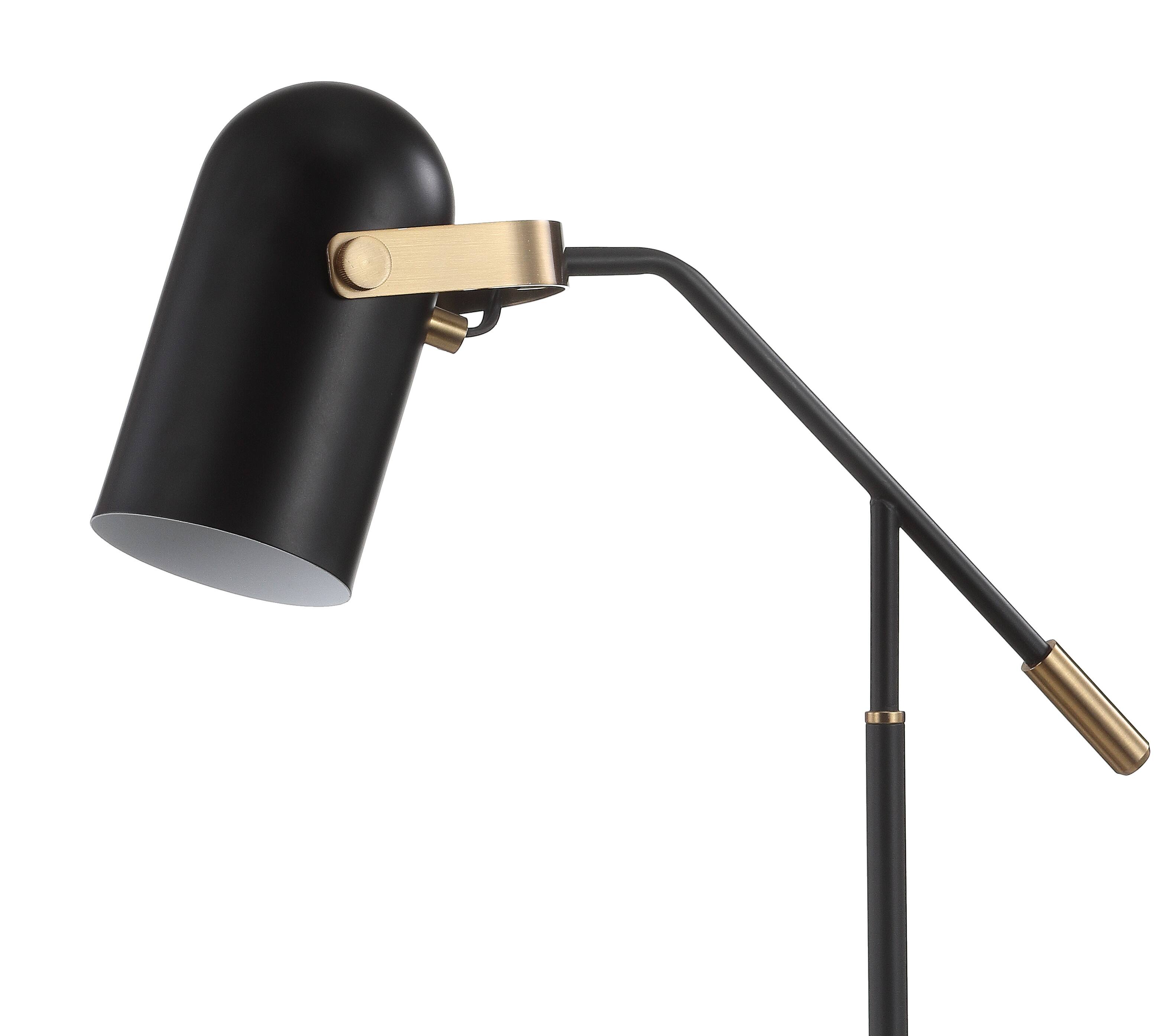 Alt View 4. Jonathan Y - Edison 19.25" Metal LED Task Lamp, Black/Brass Gold - Black/Brass Gold.