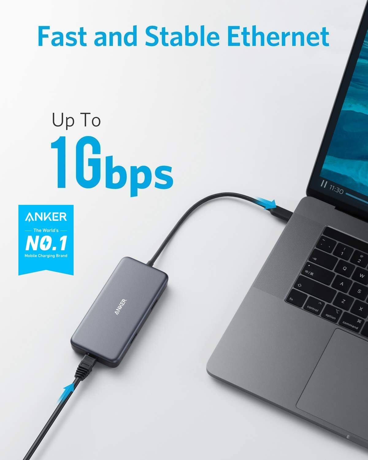 Fast and Stable Ethernet  
Up To 1 Gbps  

ANKER  
The World's NO.1 Mobile Charging Brand  

11:30