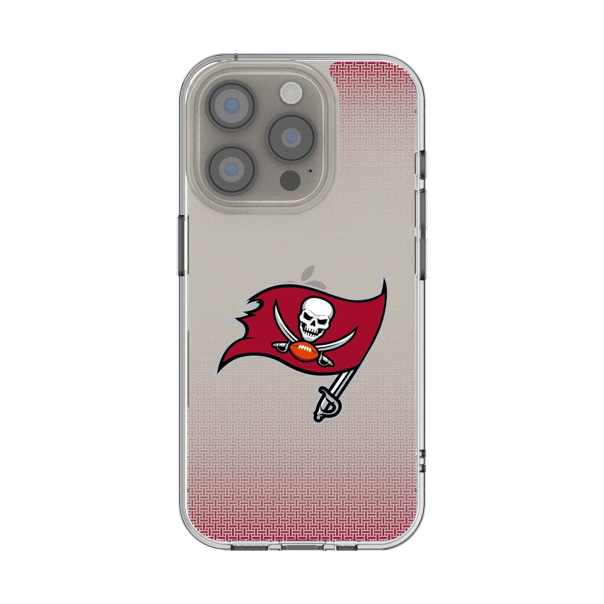 Front. Keyscaper - Tampa Bay Buccaneers Linen Logo iPhone Clear Case - 16 Pro - Multicolor.