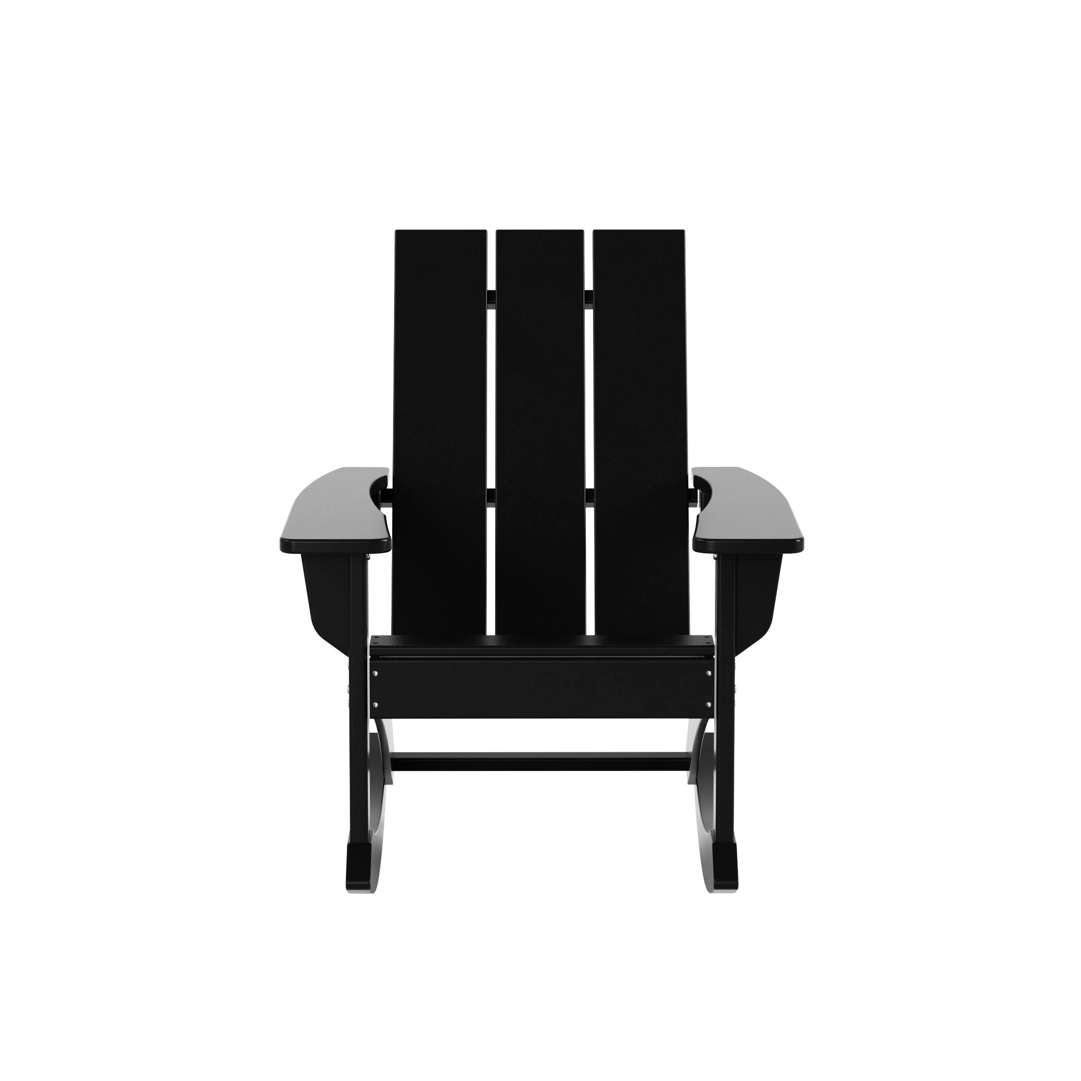 Left. WestinTrends - WestinTrends Ashore Outdoor Patio Modern Adirondack Rocking Chair - Black.
