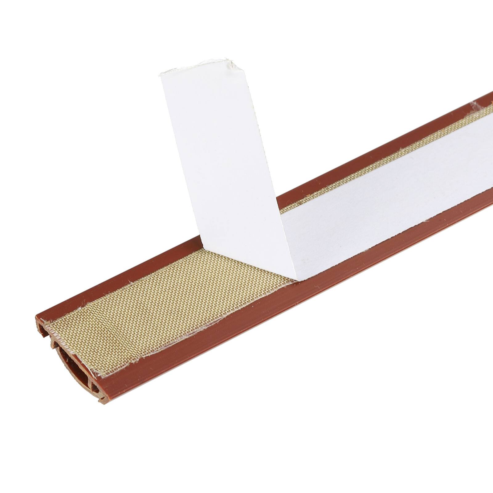 Alt View 3. Unique Bargains - Floor/Wall Cable Raceway Cord Cover 39"Lx1"Wx0.4"H Cord Hider Channel Self-Adhesive for TV Wire Management - Red Brown.