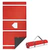 Front. VEVOR - Baseball Hitting Mat, 10x3.8 ft Batting Cage Mat, Batters Box Turf Mats, Softball Batting Practice Equipment - Red.