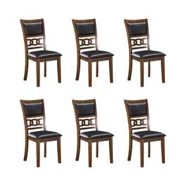 New Classic Furniture - Gia Wood Dining Chair with PU Seat (Set of 6) - Brown
