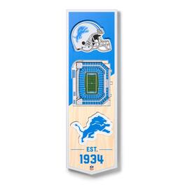 YouTheFan - Detroit Lions 6'' x 19'' 3D StadiumView Banner - Multicolor