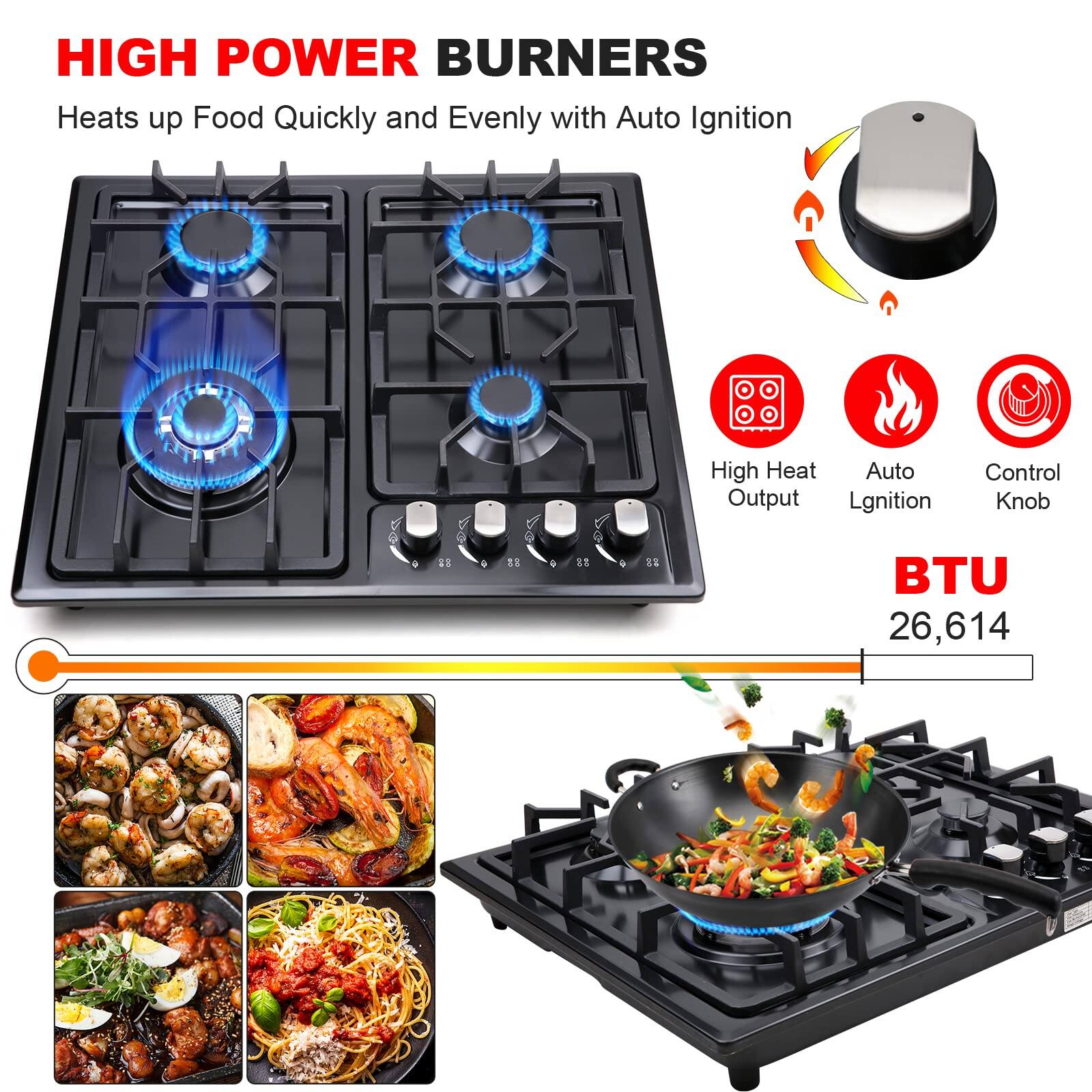 HIGH POWER BURNERS  
Heats up Food Quickly and Evenly with Auto Ignition  

- High Heat Output  
- Auto Ignition  
- Control Knob  

BTU 26,614
