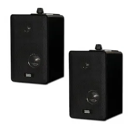 Acoustic Audio by Goldwood - AA251B Indoor Outdoor 3 Way Speakers All Weather Mountable Pair - Black