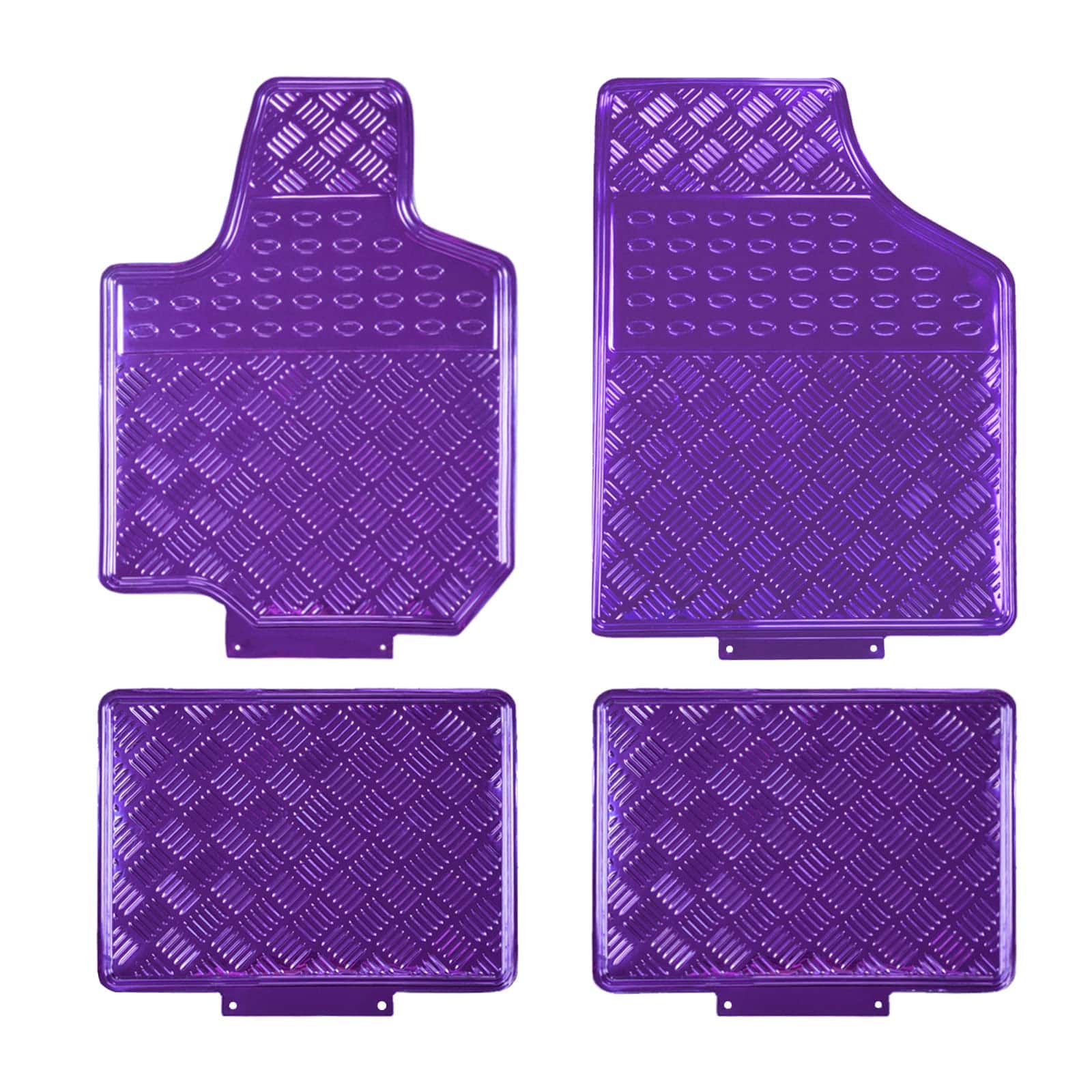 Dazzling Pops - All Weather Aluminum Universal Fit Car Floor Mats For Sedan Suvs Truck And Premium Quality Car Floor Mat - Purple