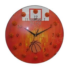 FC Design - 13"H Orange & Black Basketball Sports Wall Clock - Unique Gift Idea - Multicolor