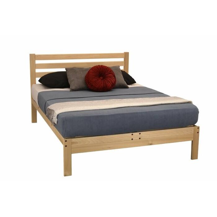 Angle. Hivvago - FarmHome Natural Platform Bed in Queen Size - Natural.