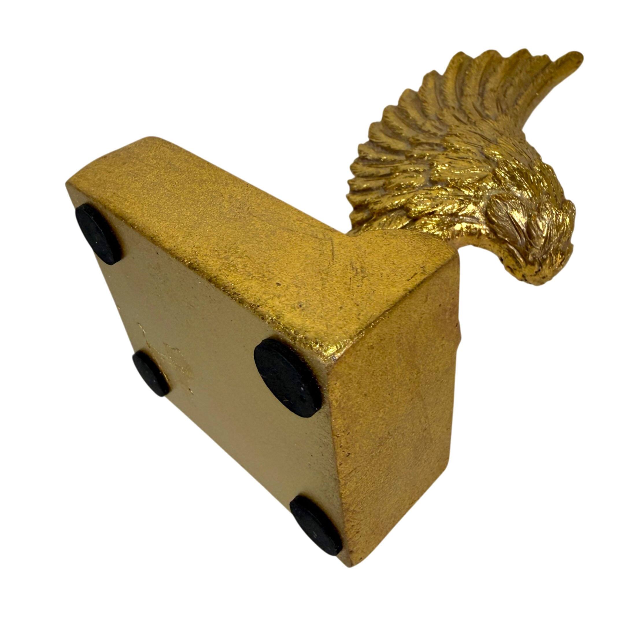 Alt View 2. Things2Die4 - Angel Wing Bookends Set Antique Gold Resin 8.75 in Decorative Book Holders - Gold.