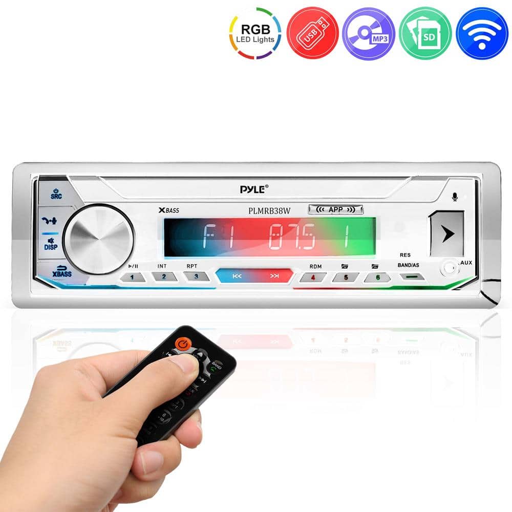 PylePro - Marine Bluetooth CD/MP3 Radio Receiver - Black