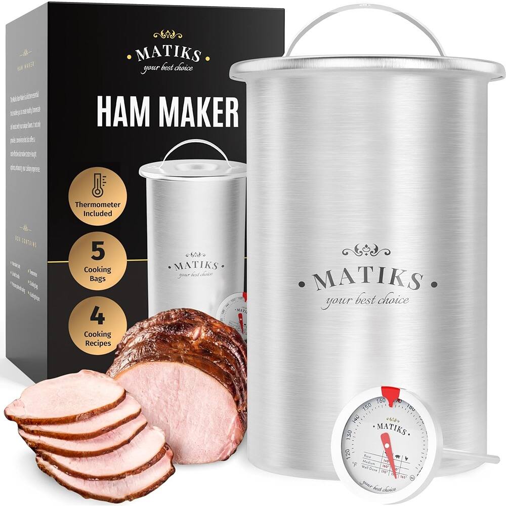 PARKER SLATER - Deli Meat Press Mold, Stainless Steel, Homemade Ham Maker with Bonus Kit - Silver