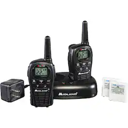 Midland - LXT500VP3 Two way Radio 22 GMRS/FRS Channels, Keypad Lock, Water Resistant 2/Each - Black