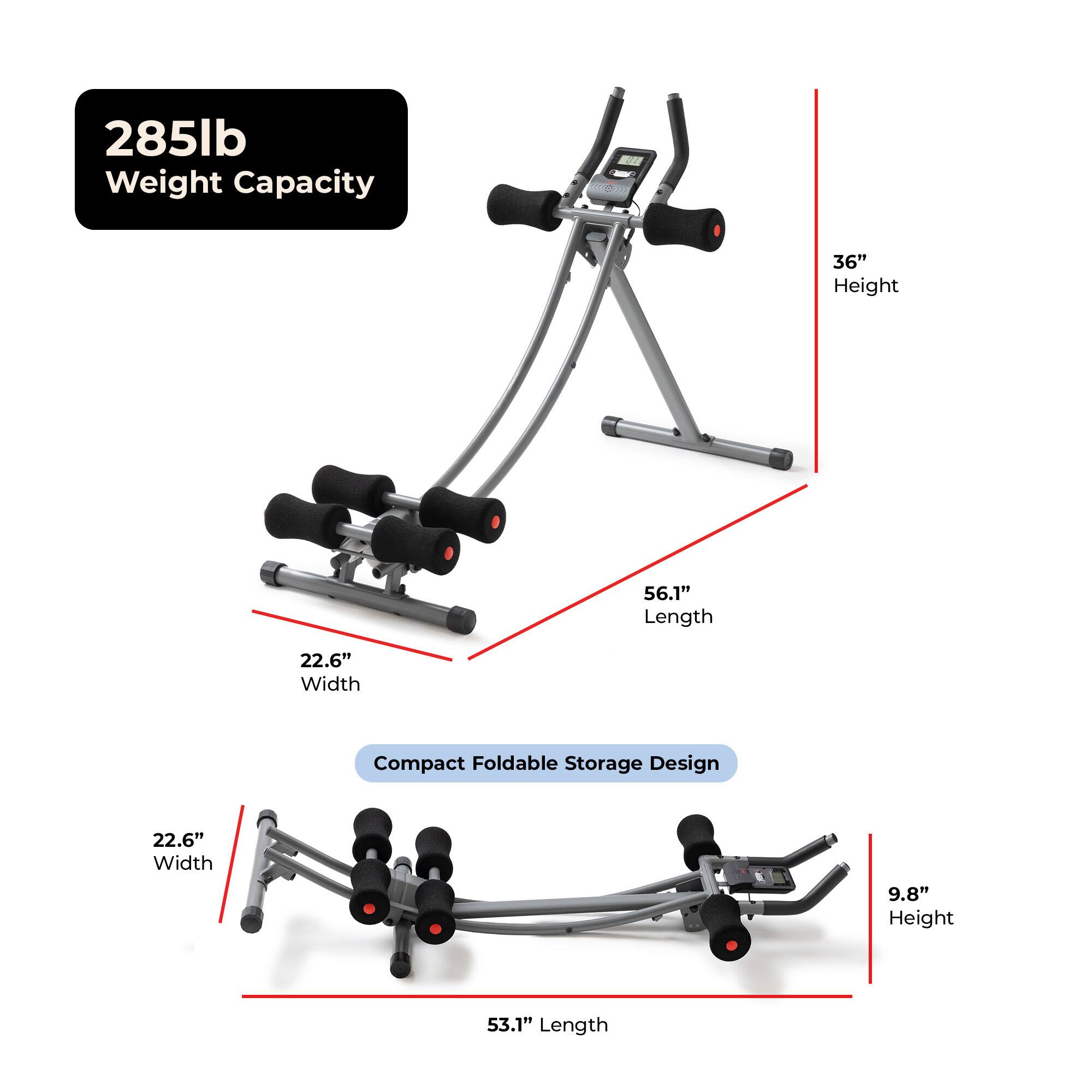 285lb Weight Capacity  
36" Height  
56.1" Length  
22.6" Width  
Compact Foldable Storage Design  
22.6" Width  
9.8" Height  
53.1" Length