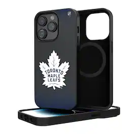 Keyscaper - NHL - Toronto Maple Leafs Linen Logo iPhone Magnetic Bump Case - 15 - Black