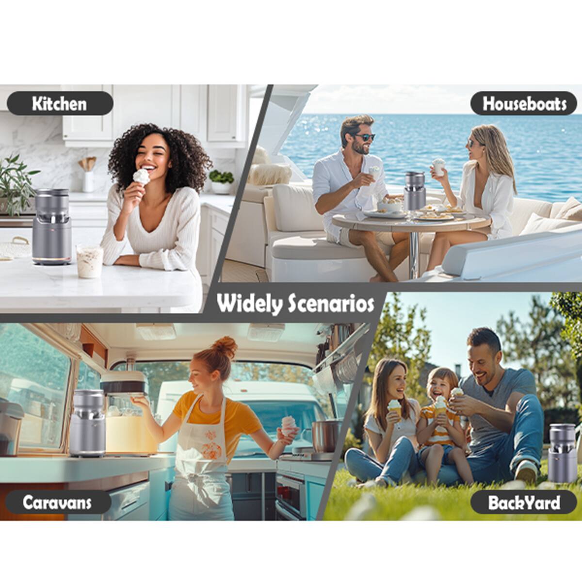 Kitchen  
Houseboats  
Caravans  
Backyard  

Widely Scenarios