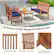 4-Piece Patio Furniture Set: Slatted Design, Inclined Backrest, Strengthened Wood Structure.
