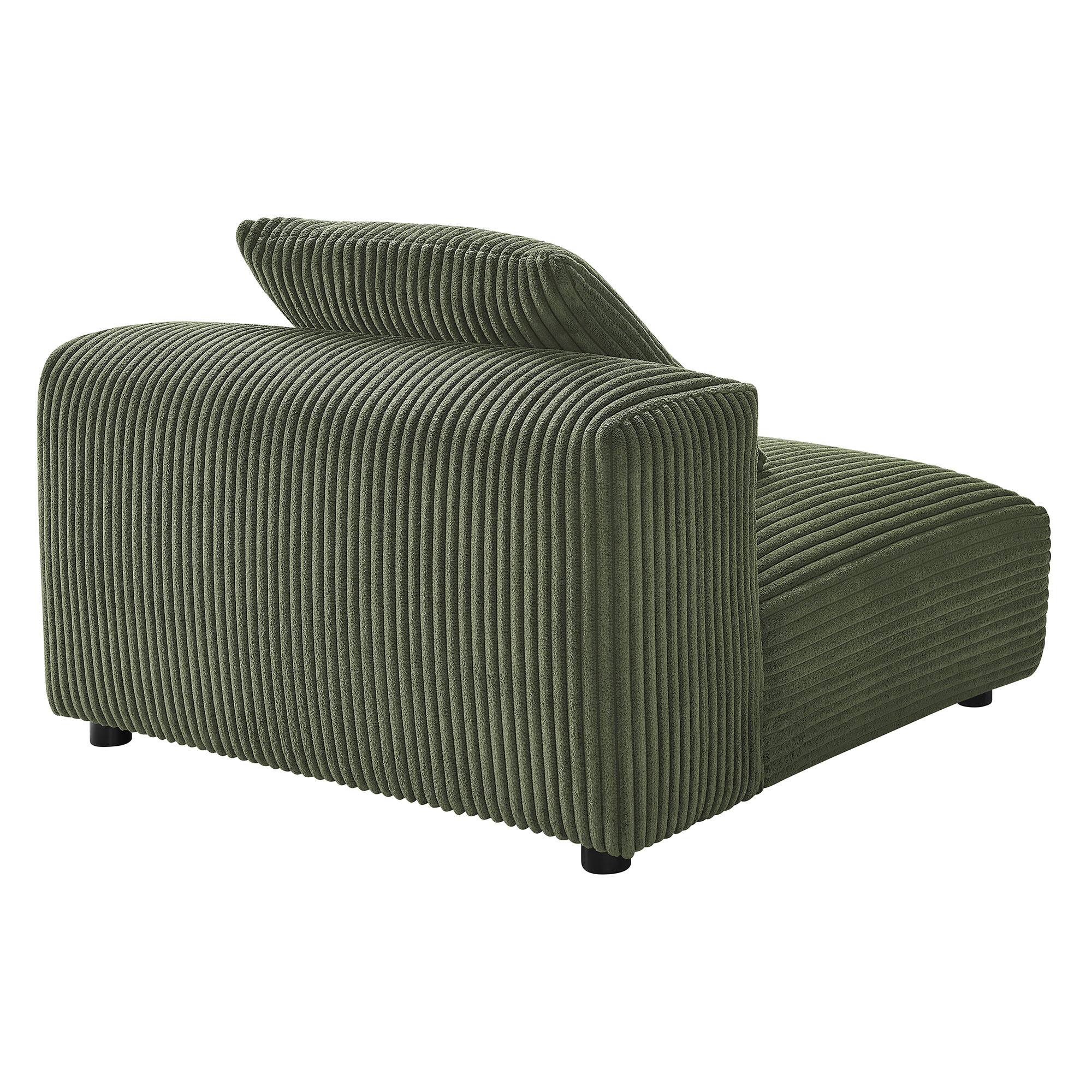 Alt View 4. Modway - Solace Modular Corduroy Upholstered Armless Chair by Modway - Fern.