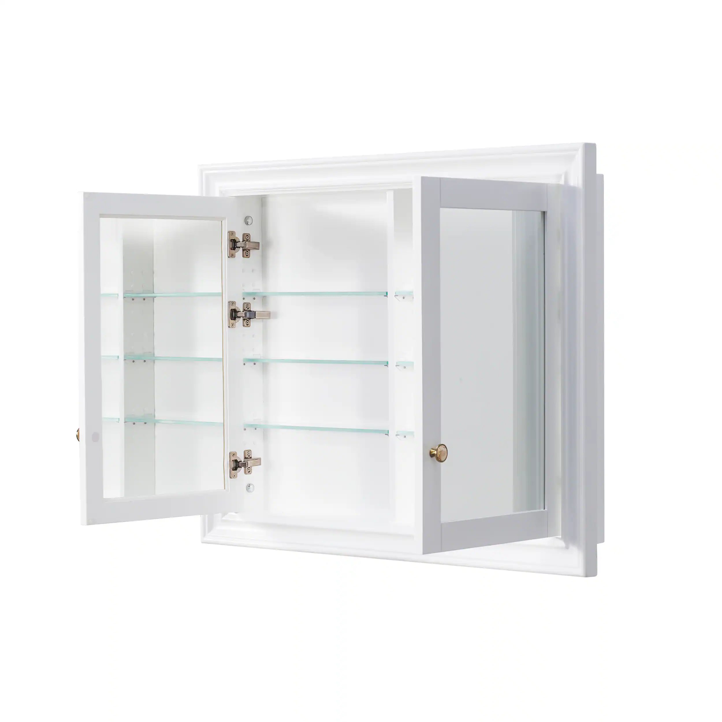Alt View 8. WELLFOR - 40 in. W x 32 in. H Rectangular Solid Wood Recessed Medicine Cabinet with Mirror - White.