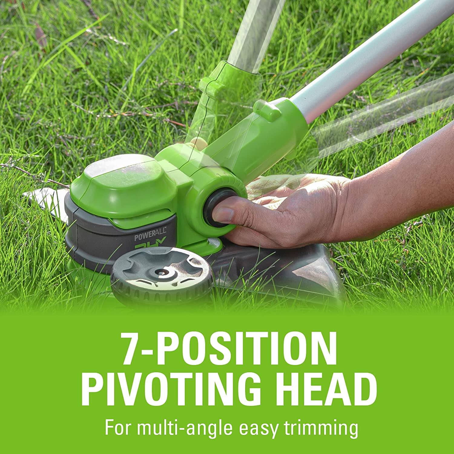 7-POSITION PIVOTING HEAD  
For multi-angle easy trimming