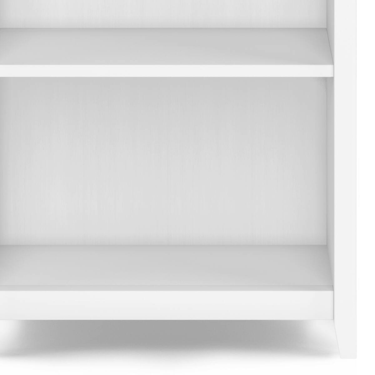 Alt View 2. Simpli Home - Acadian SOLID WOOD 72 inch x 26 inch Transitional 5 Shelf Bookcase in White - White.