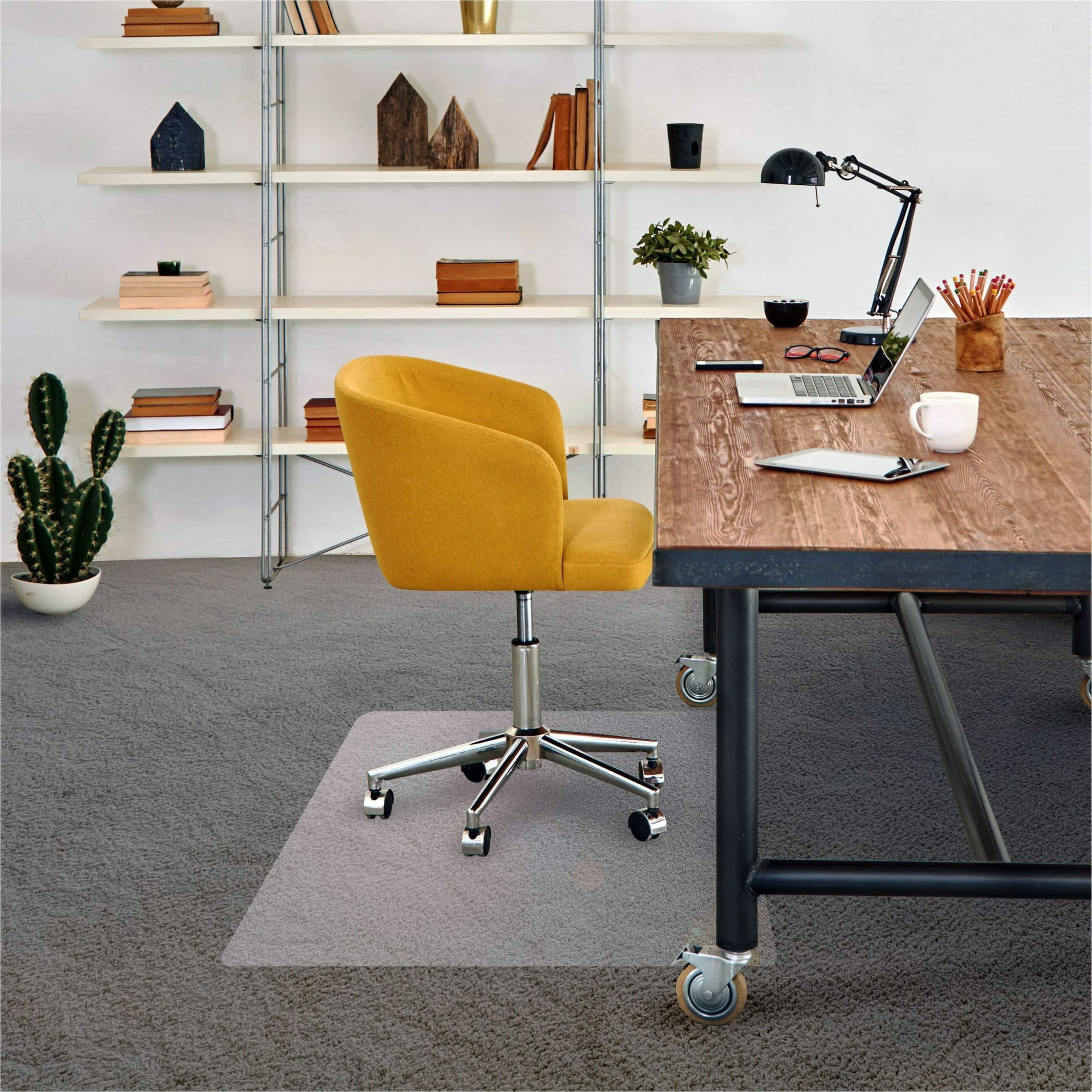 Front. Floortex - Advantagemat Phthalate Free Vinyl Rectangular Chair Mat for Carpets up to 1/4" - 36" x 48" - Clear.