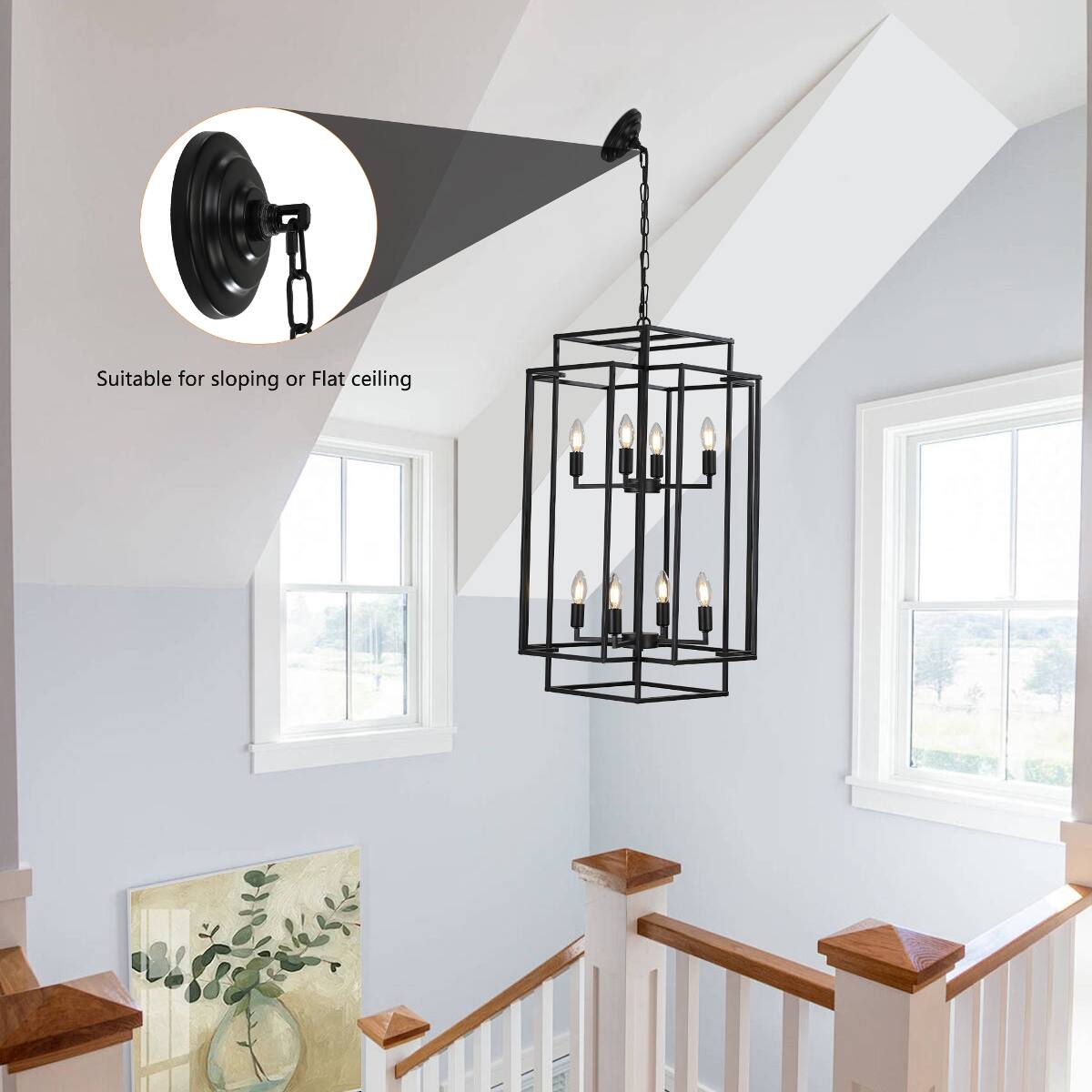 Suitable for sloping or flat ceiling