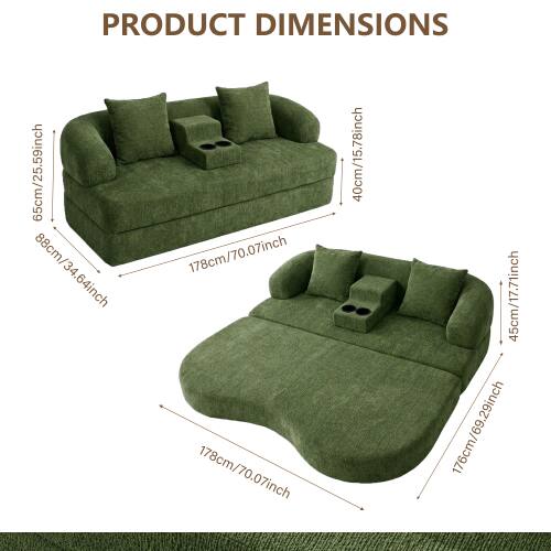 PRODUCT DIMENSIONS  
65cm/25.59inch  
40cm/15.78inch  
88cm/34.64inch  
178cm/70.07inch  
45cm/17.71inch  
178cm/70.07inch  
176cm/69.29inch