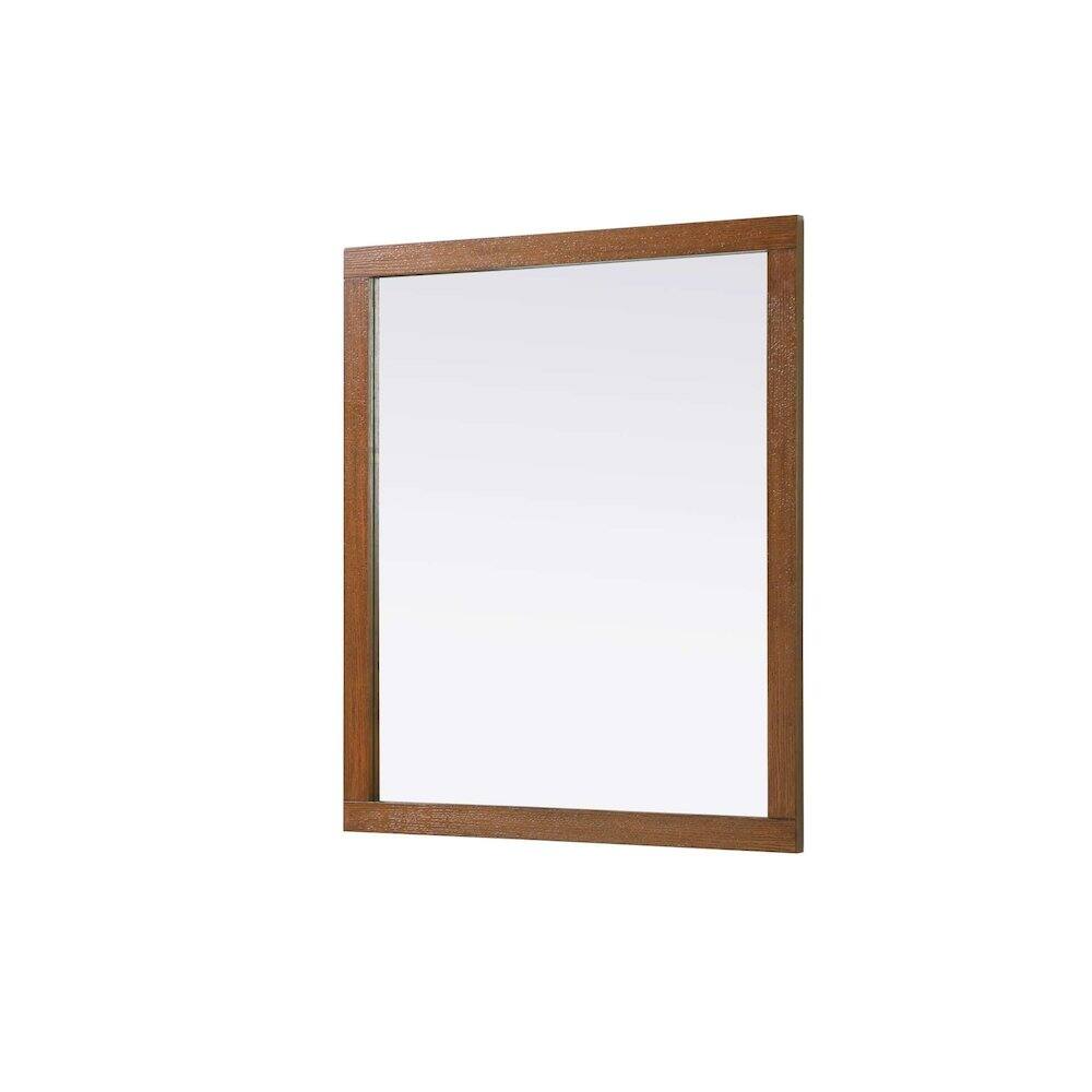 Alt View 2. Elegant Kitchen and Bath - Noah Wooden Rectangle Mirror 42 x 36 in Brandy Walnut - Brandy Walnut.