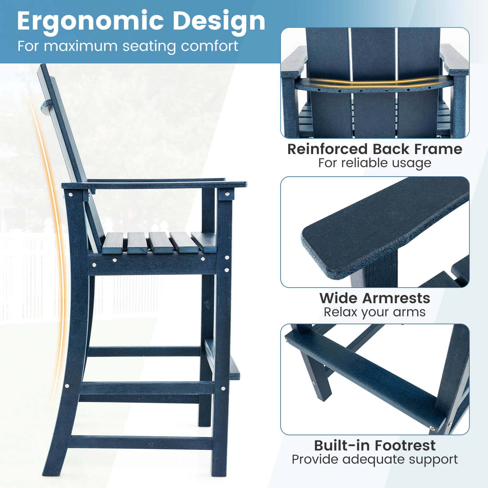 Ergonomic Design
For maximum seating comfort

Reinforced Back Frame
For reliable usage

Wide Armrests
Relax your arms

Built-in Footrest
Provide adequate support