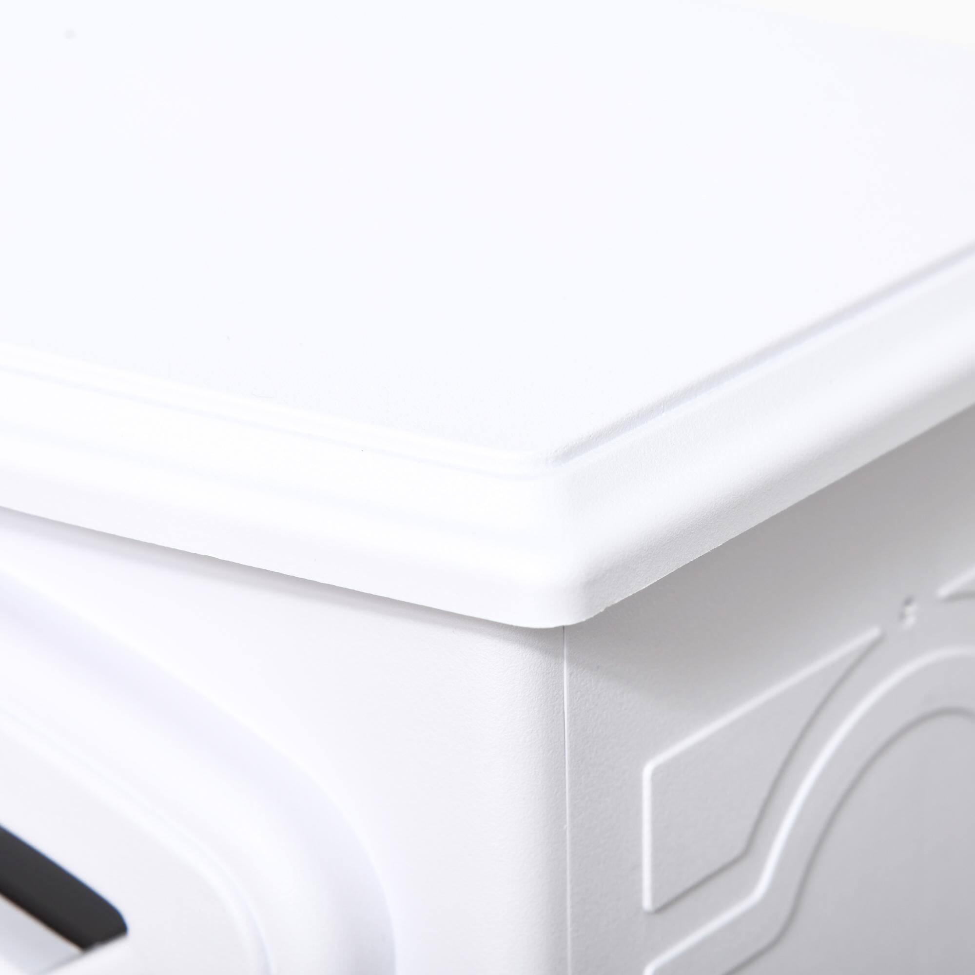 Angle. Resenkos - Electric Fireplace Heater, Realistic Flame Effect Overheat Protection, White - White.