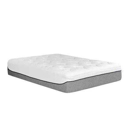 Front. Manhattan Lane - Divy Queen Size 13 Inch Mattress, Cool Gel Memory Foam, Jacquard Cover - White, Gray.