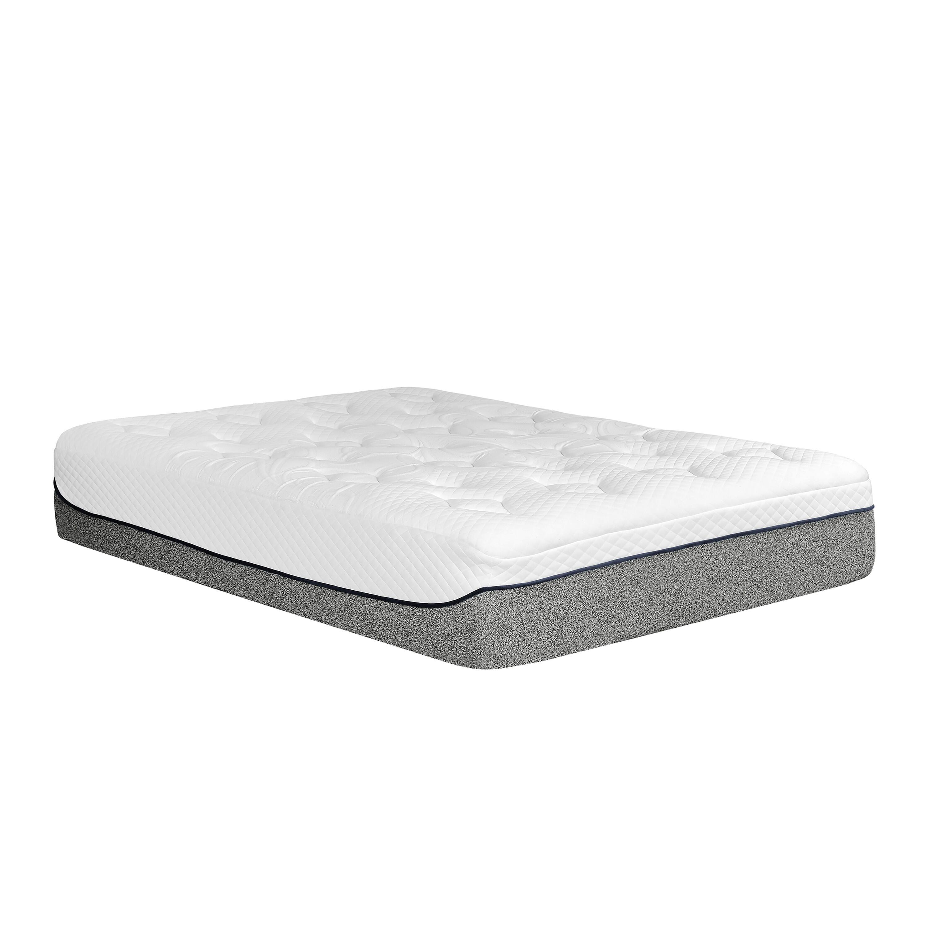 Front. Manhattan Lane - Divy Queen Size 13 Inch Mattress, Cool Gel Memory Foam, Jacquard Cover - White, Gray.