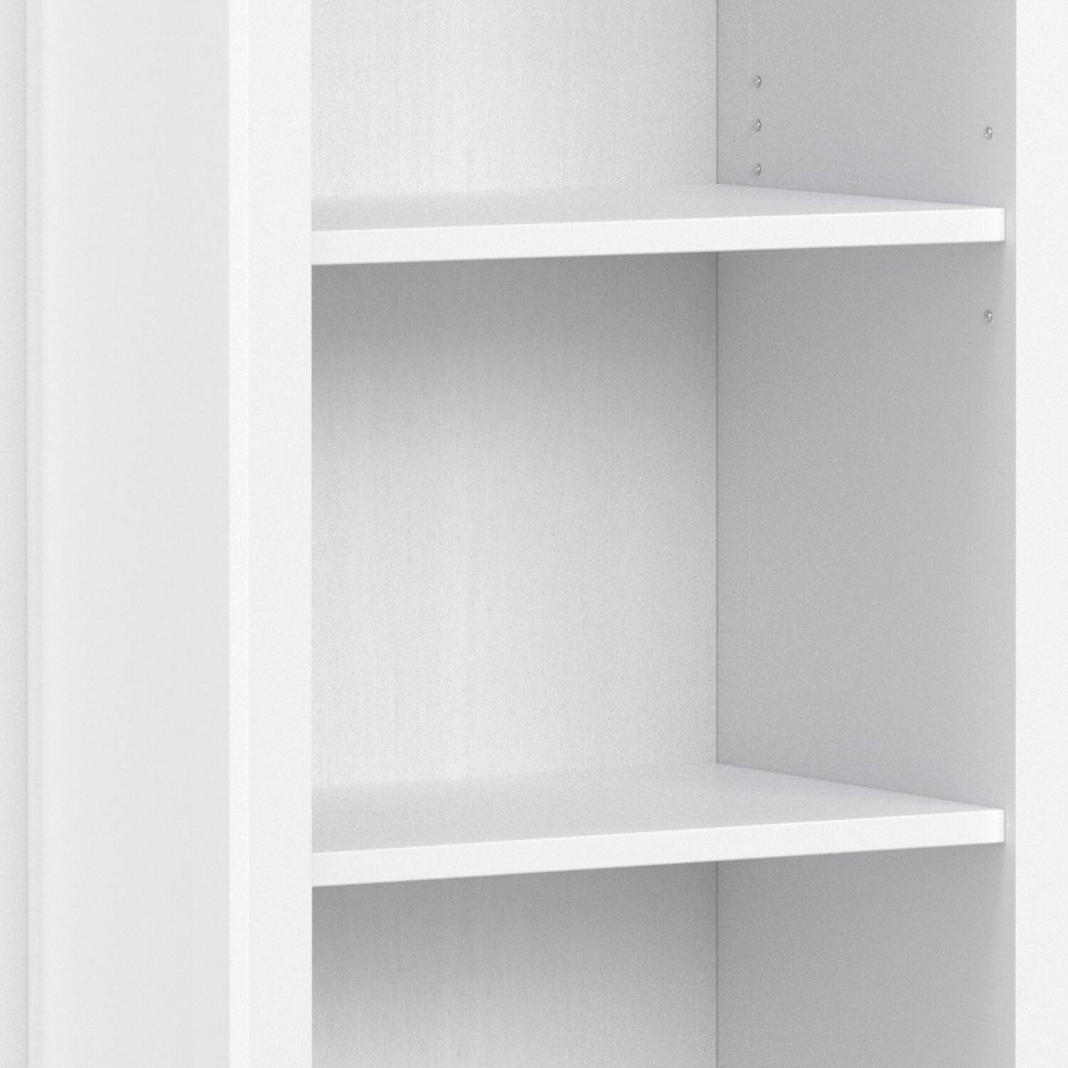 Alt View 5. Simpli Home - Amherst 24 inch Wide Solid Wood Transitional 5 Shelf Bookcase in White - White.
