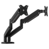 Front. j5create - Ergonomic Dual Monitor Desk Mount for Most 17” -32” Monitors - Black.