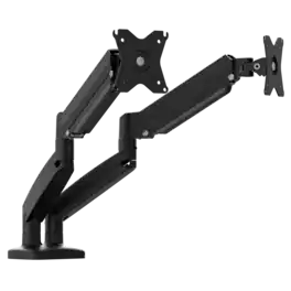 j5create - Ergonomic Dual Monitor Desk Mount for Most 17” -32” Monitors - Black