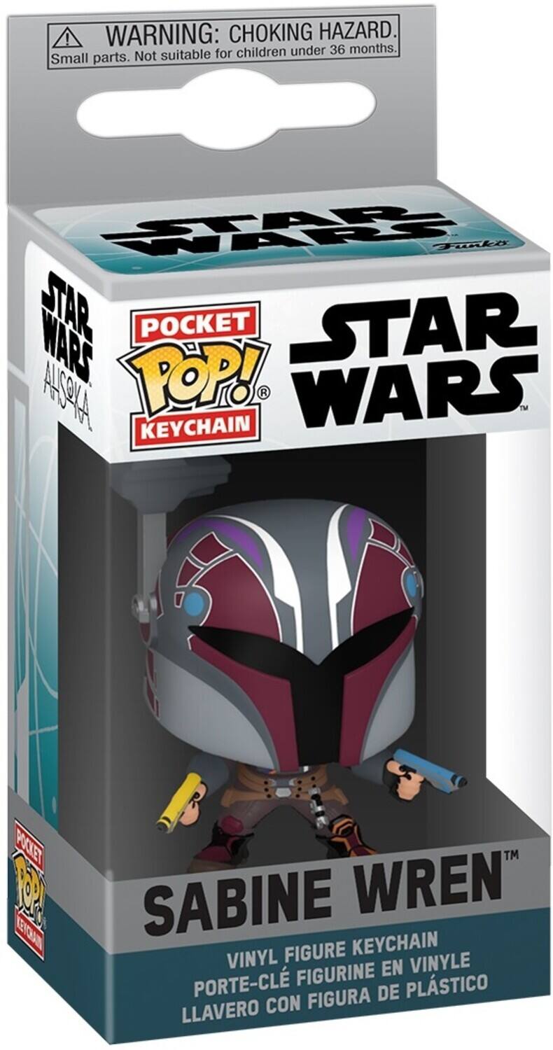 WARNING: CHOKING HAZARD. Small parts. Not suitable for children under 36 months. STAR WARS POCKET POP! STAR WARS TM KEYCHAIN SABINE WREN VINYL FIGURE KEYCHAIN PORTE-CLÉ FIGURINE EN VINYLE LLAVERO CON FIGURA DE PLÁSTICO