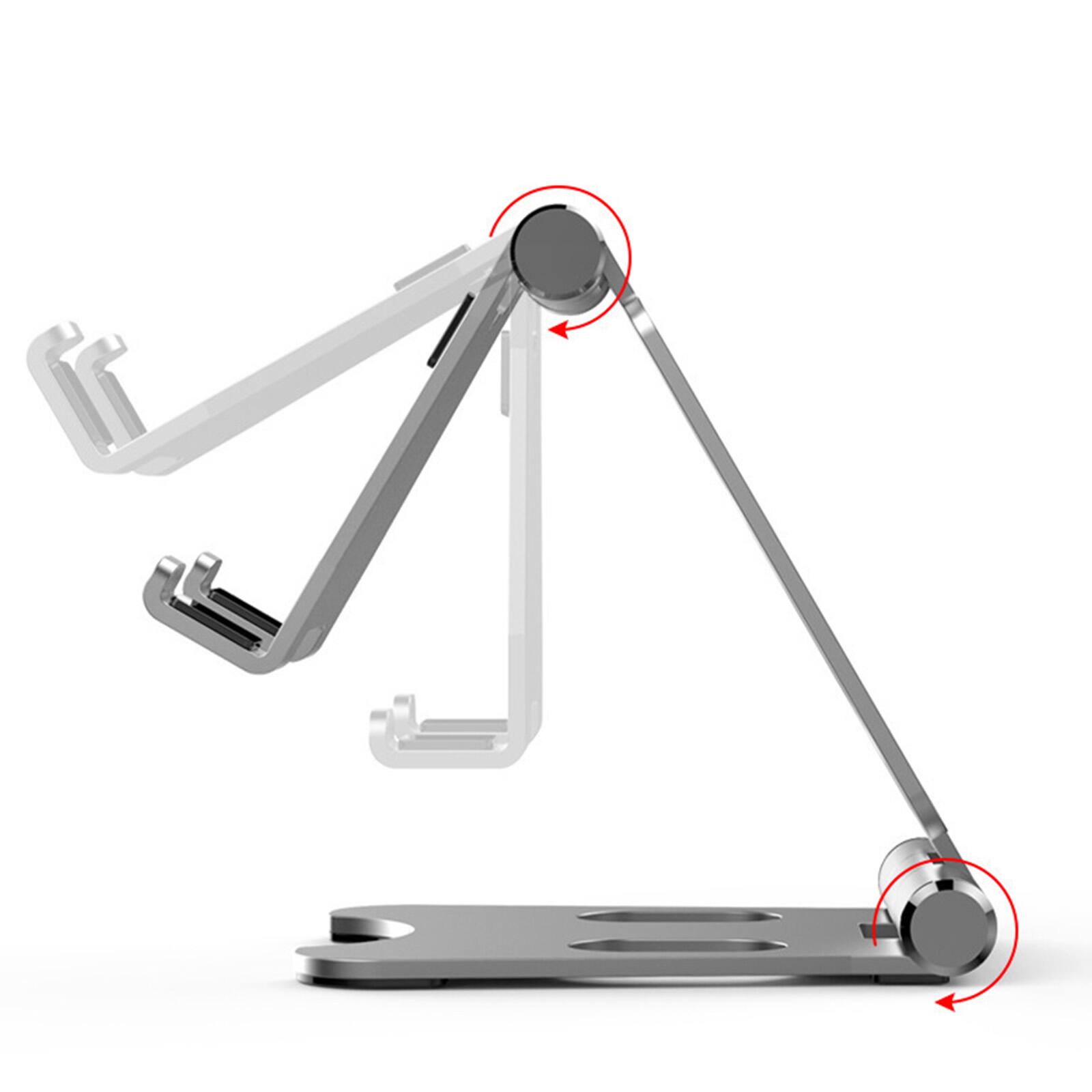 Back. UUCOVER - Universal Adjustable Cell Phone Stand and Tablet Desk Mount Holder Aluminum Stand Anti-slip Foldable Bracket Kickstand - Red.