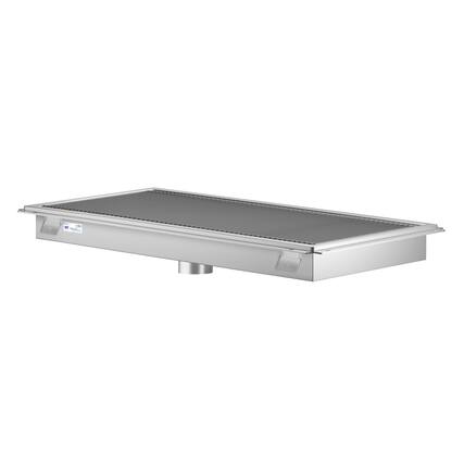 Front. Koolmore - 24" x 42" Stainless Steel Floor Trough Drain, 14-Gauge with Subway-Style Grating & Removable Drain Basket, NSF Listed - Stainless-Steel.