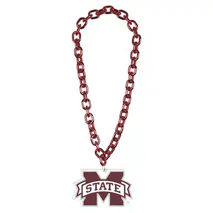 Front. WinCraft - Mississippi State Bulldogs Big Chain Logo Necklace - Multicolor.