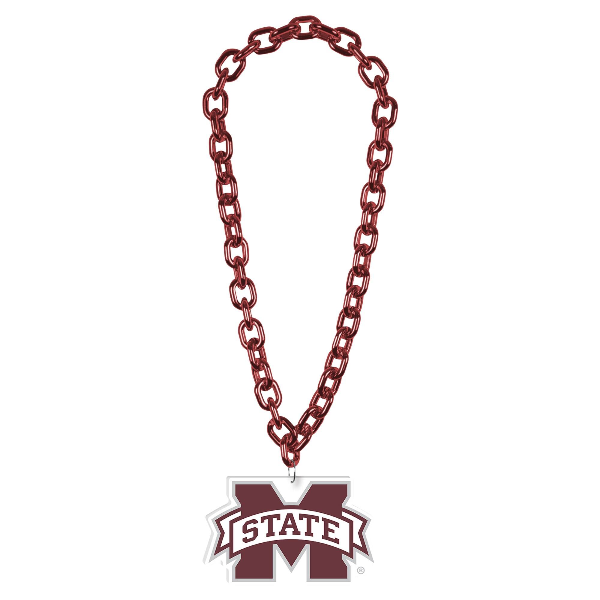 Front. WinCraft - Mississippi State Bulldogs Big Chain Logo Necklace - Multicolor.