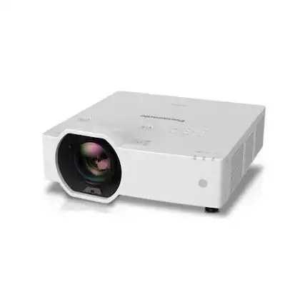 Front. Panasonic - Panasonic Short Throw LCD Projector - White - Front - 7000 lm - White.