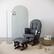 Angle. Storkcraft - Hoop Glider and Ottoman - Espresso/Gray.