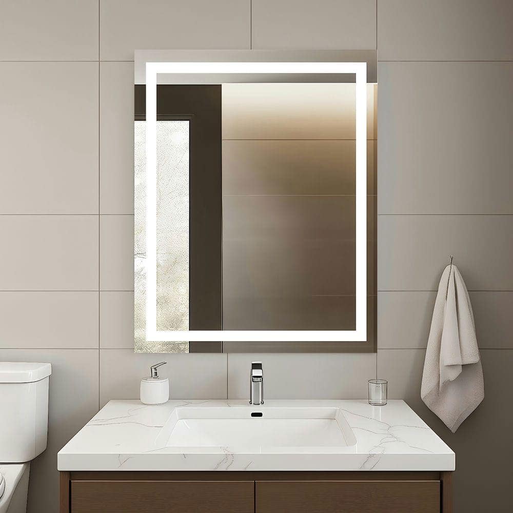 Kadyn - 40x32 Inch Wide Frameless Rectangle LED Bathroom Mirror with Even Illumination