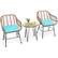 Left. Costway - 3PCS Patio Rattan Bistro Set Table Armchair Garden Cushion - Turquoise.