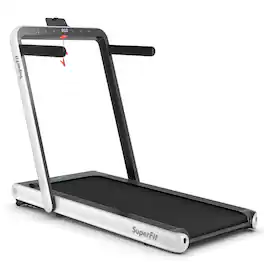 Costway - 4.75HP 2 In 1 Folding Treadmill W/Remote APP Control - White